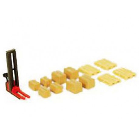 Pack de logística con forklift rojo