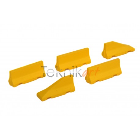 Barreras Jersey de hormigón amarillas con inicios