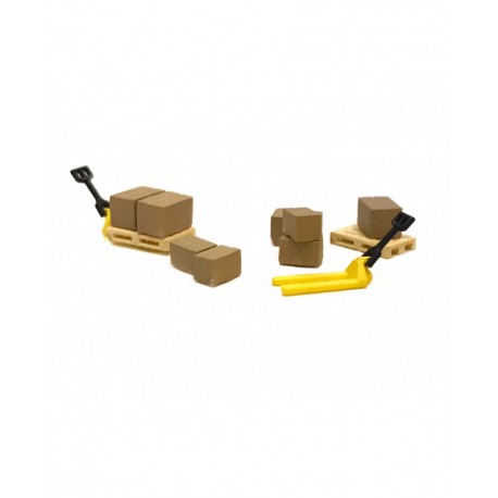 Pack de logística amb 2 transpalets grocs (N)
