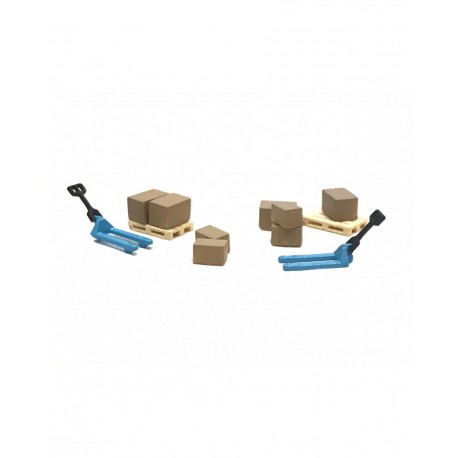 Pack de logística con 2 transpalets azul (N)
